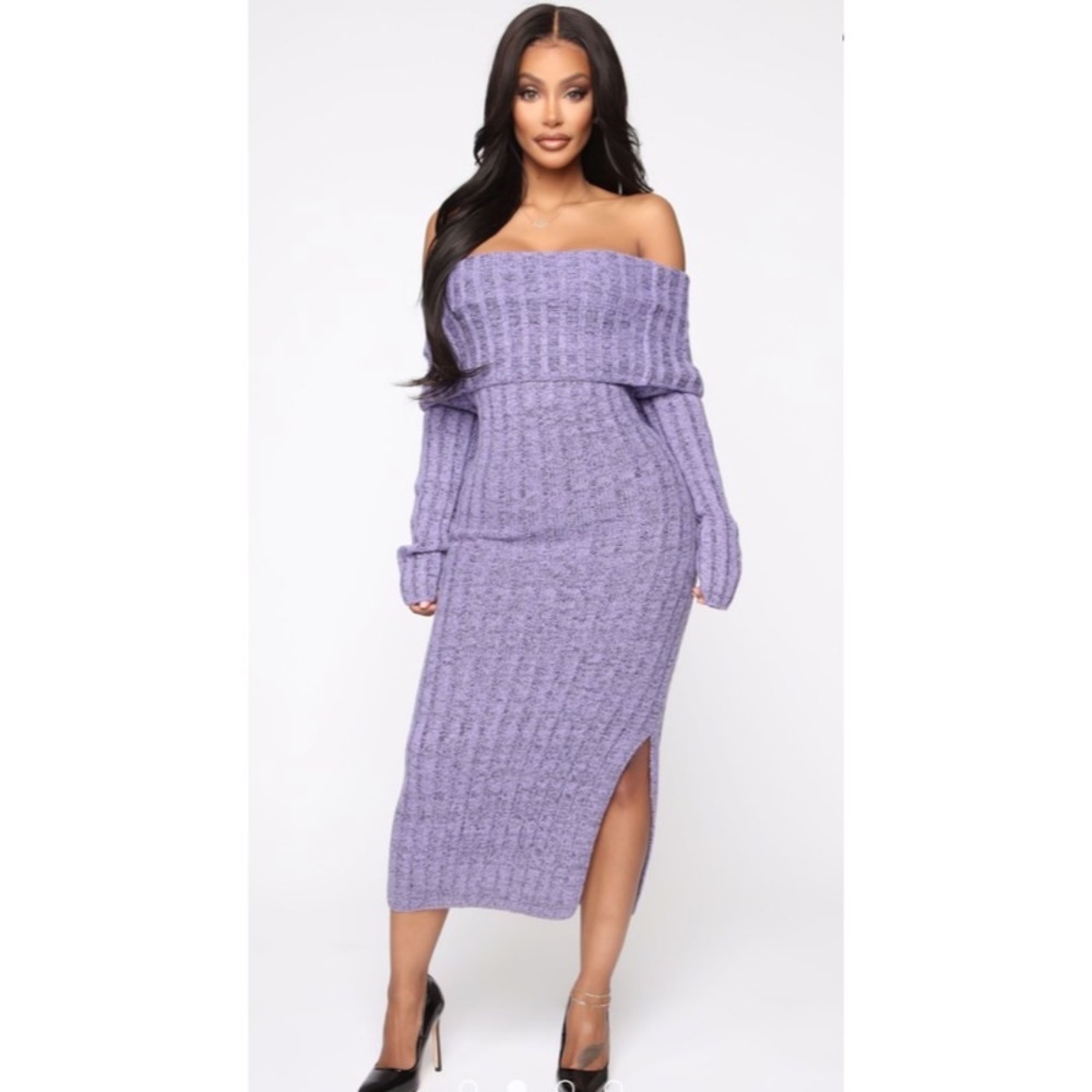 Sexy shoulder midi dress